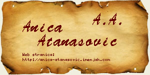 Anica Atanasović vizit kartica